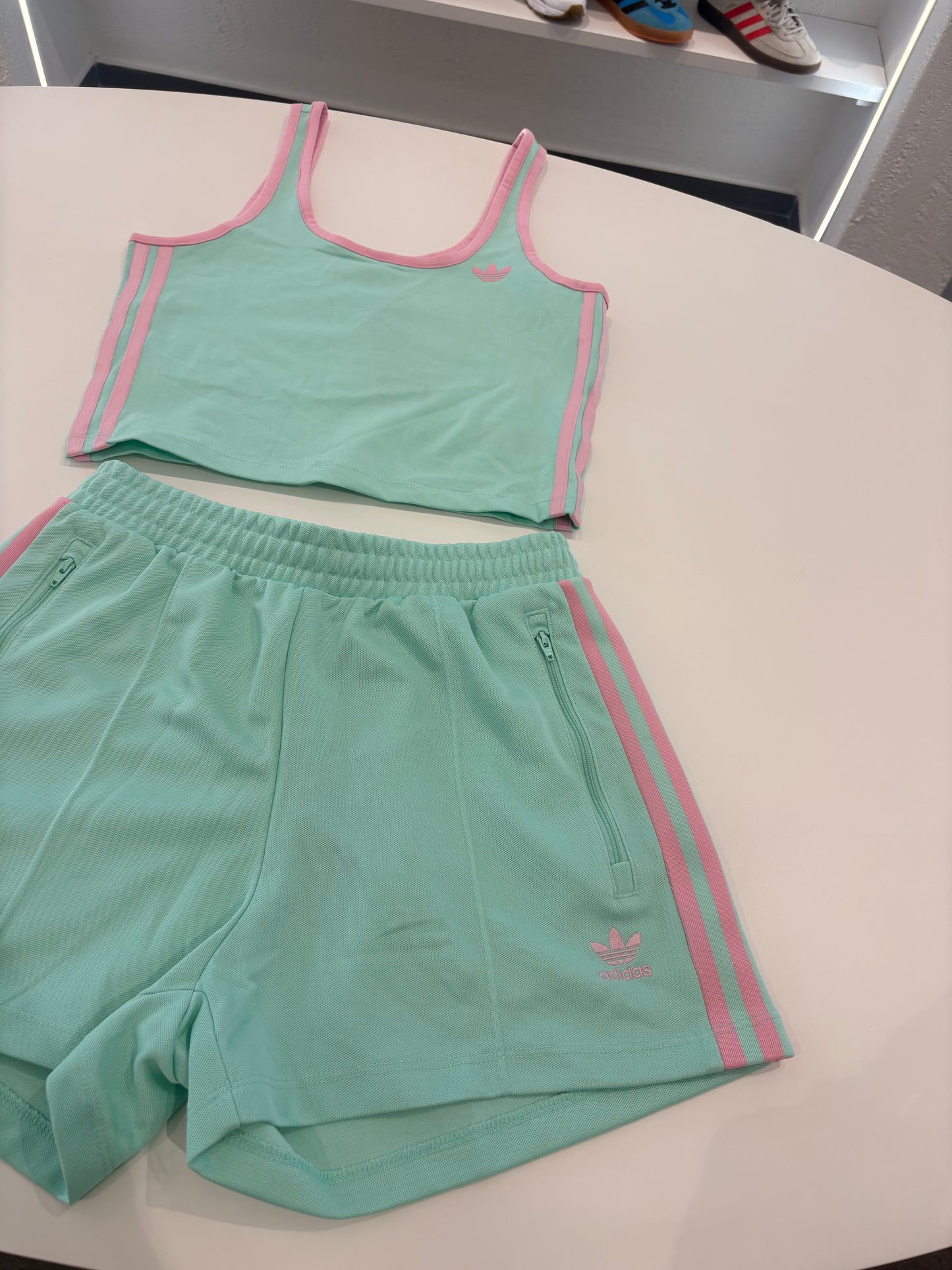 Coordinato Adidas top azzurro