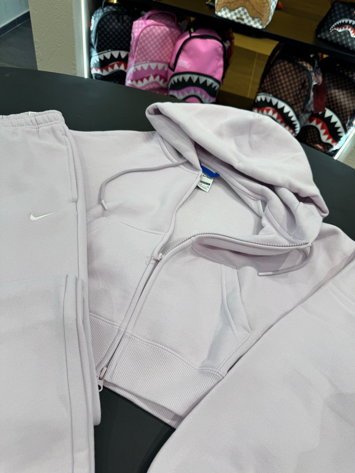 Tuta Nike X zip oversize lilla soft