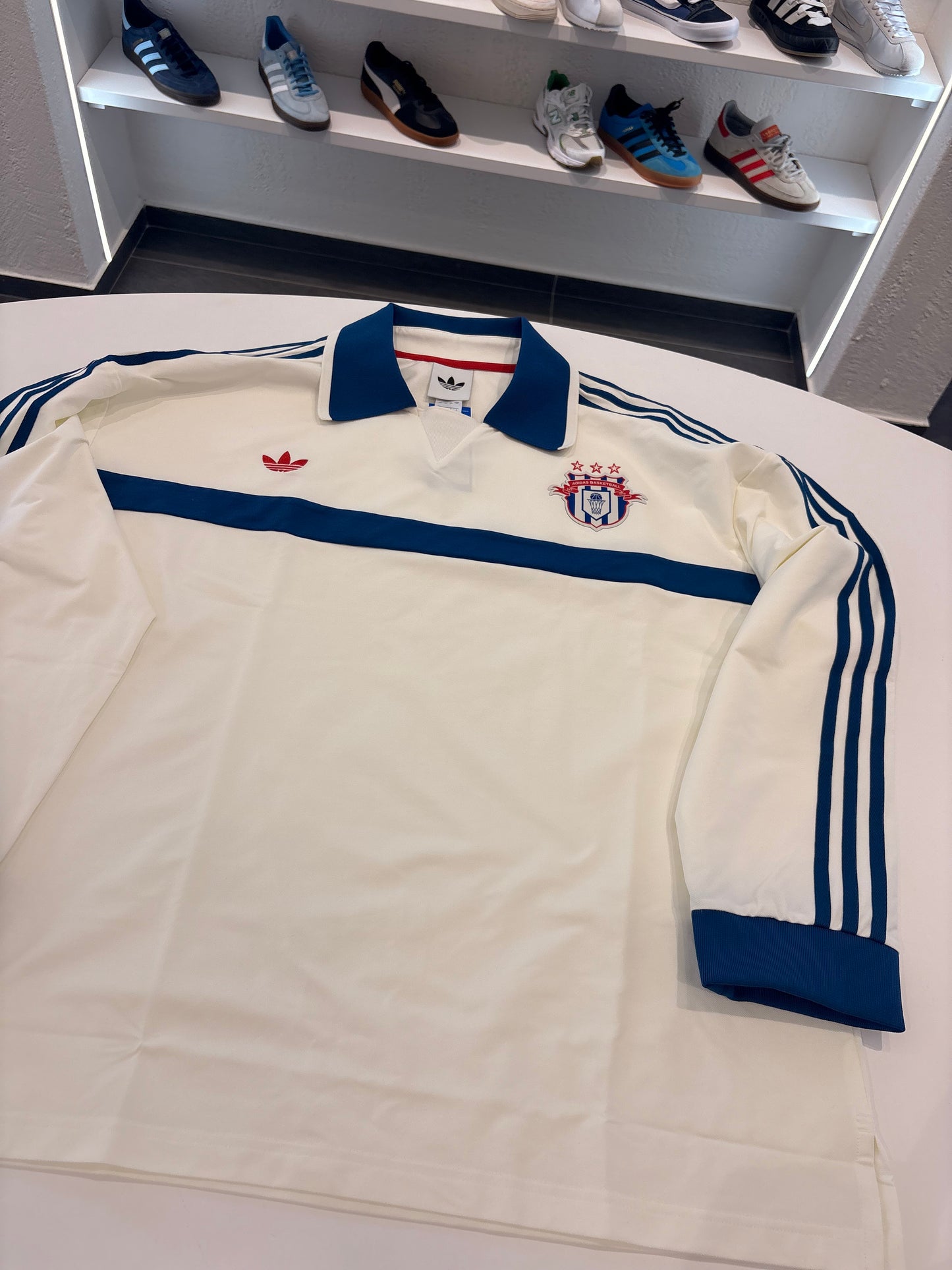 Polo Adidas basket 3lines blu