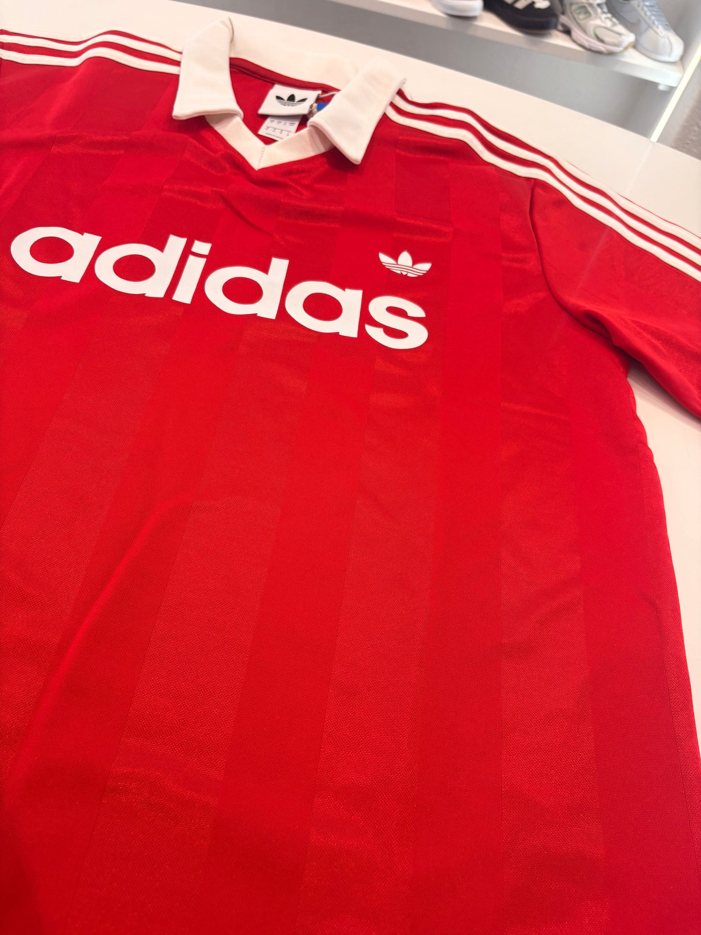 Polo Adidas rossa Jersey mezze maniche