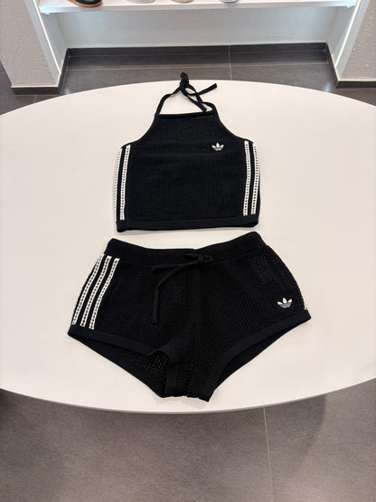 Coordinato traforato Adidas TOTAL black