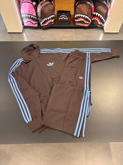 Tuta Adidas firebird brown linea Sky azzurro