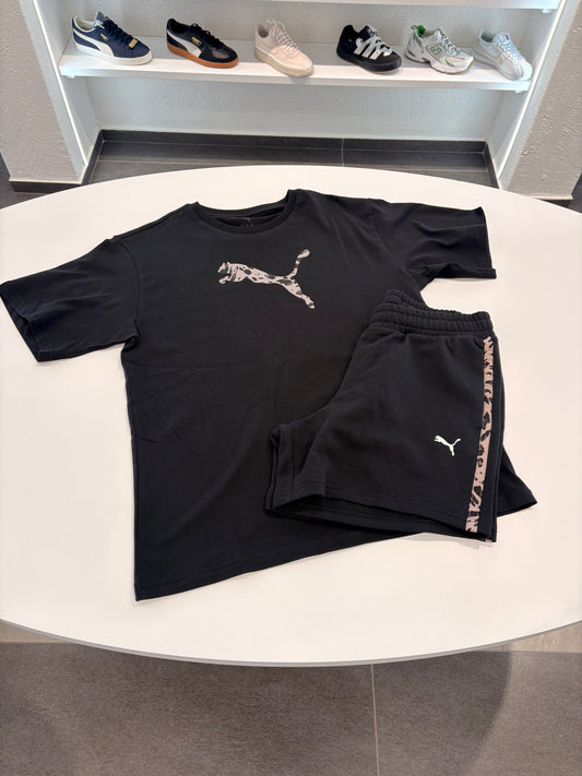 Coordinato puma TOTAL black logo animalier