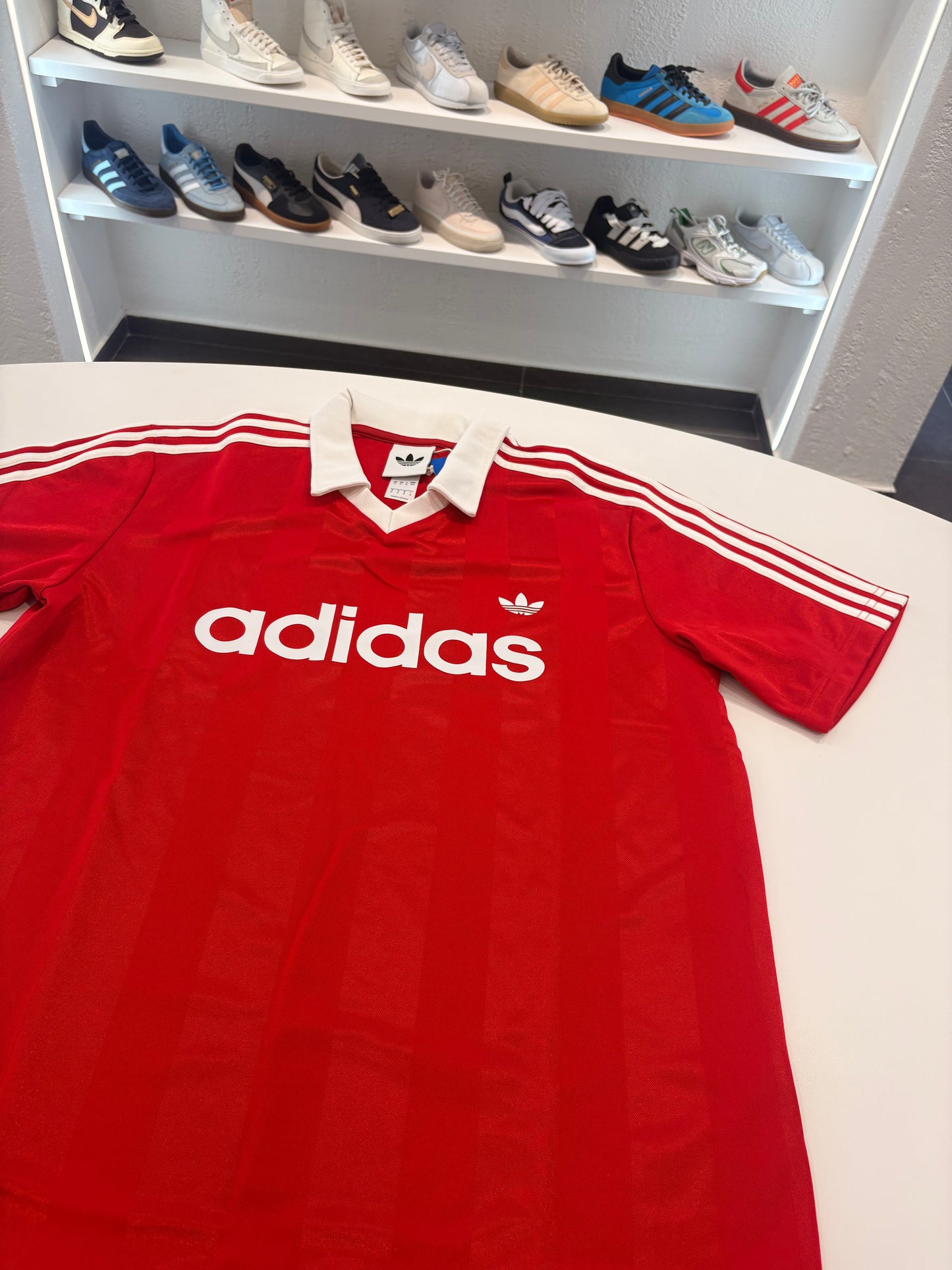 Polo Adidas rossa Jersey mezze maniche