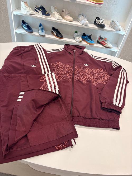 Tuta Adidas floreal 3Lines bordeaux zip