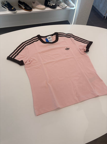T-shirt 3 stripes Adidas pink coffe