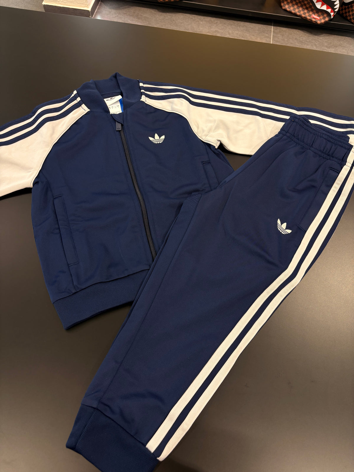 Tuta Adidas two color 3lines blu kids