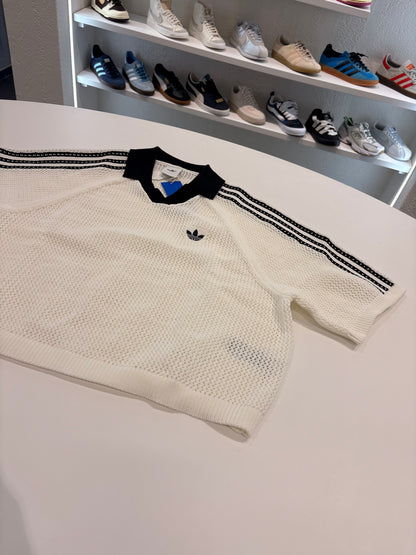 Polo traforata Adidas bianca