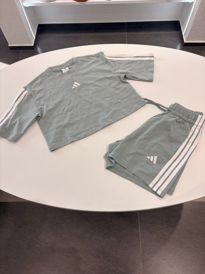 Coordinato Adidas donna crop simil grey