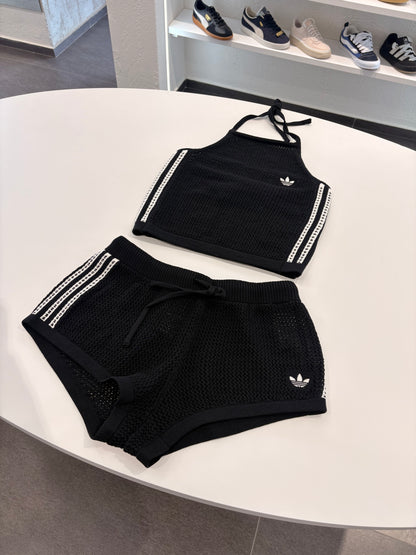 Coordinato traforato Adidas TOTAL black