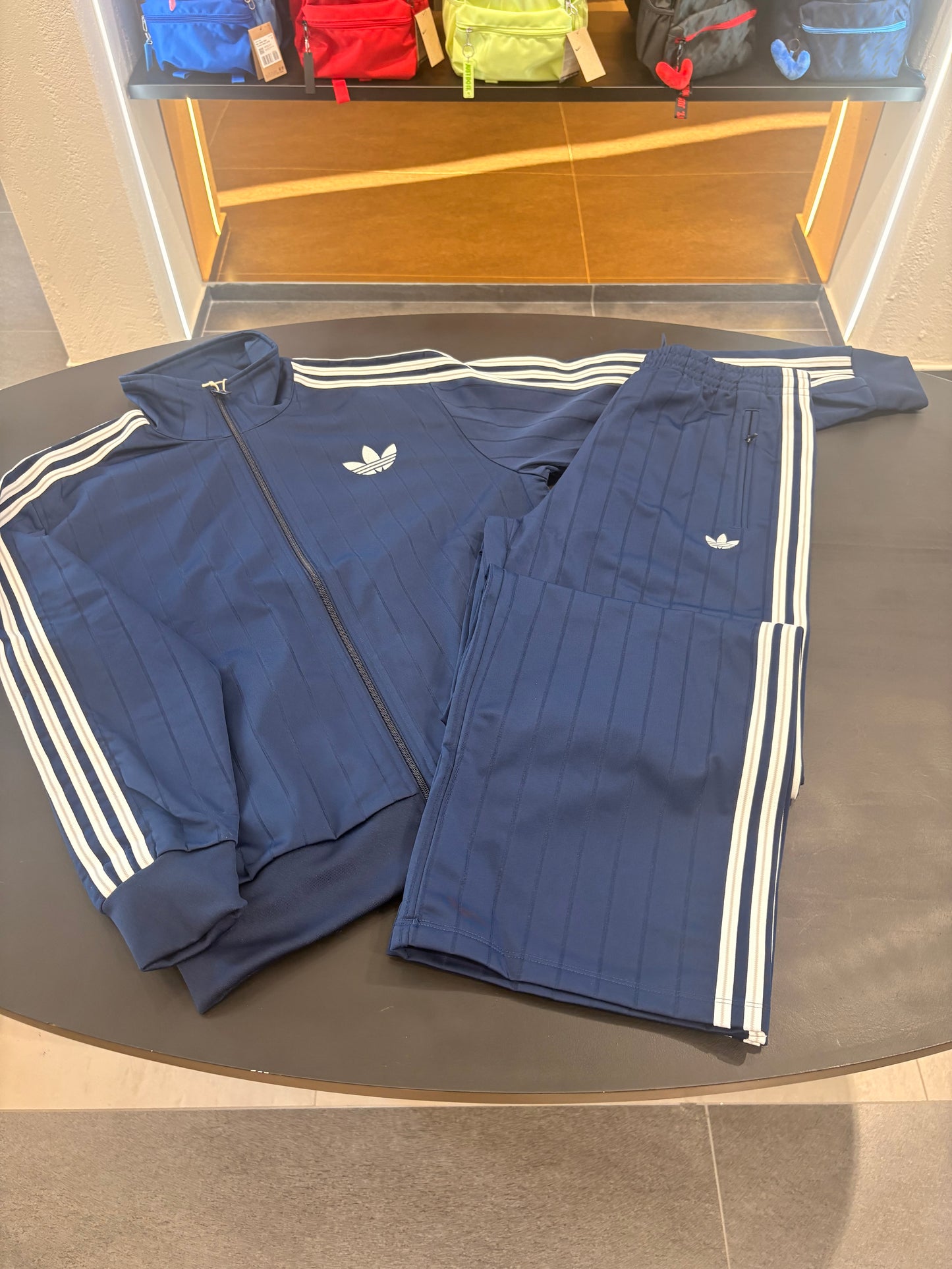 Tuta Adidas pinstripe firebird loose blue