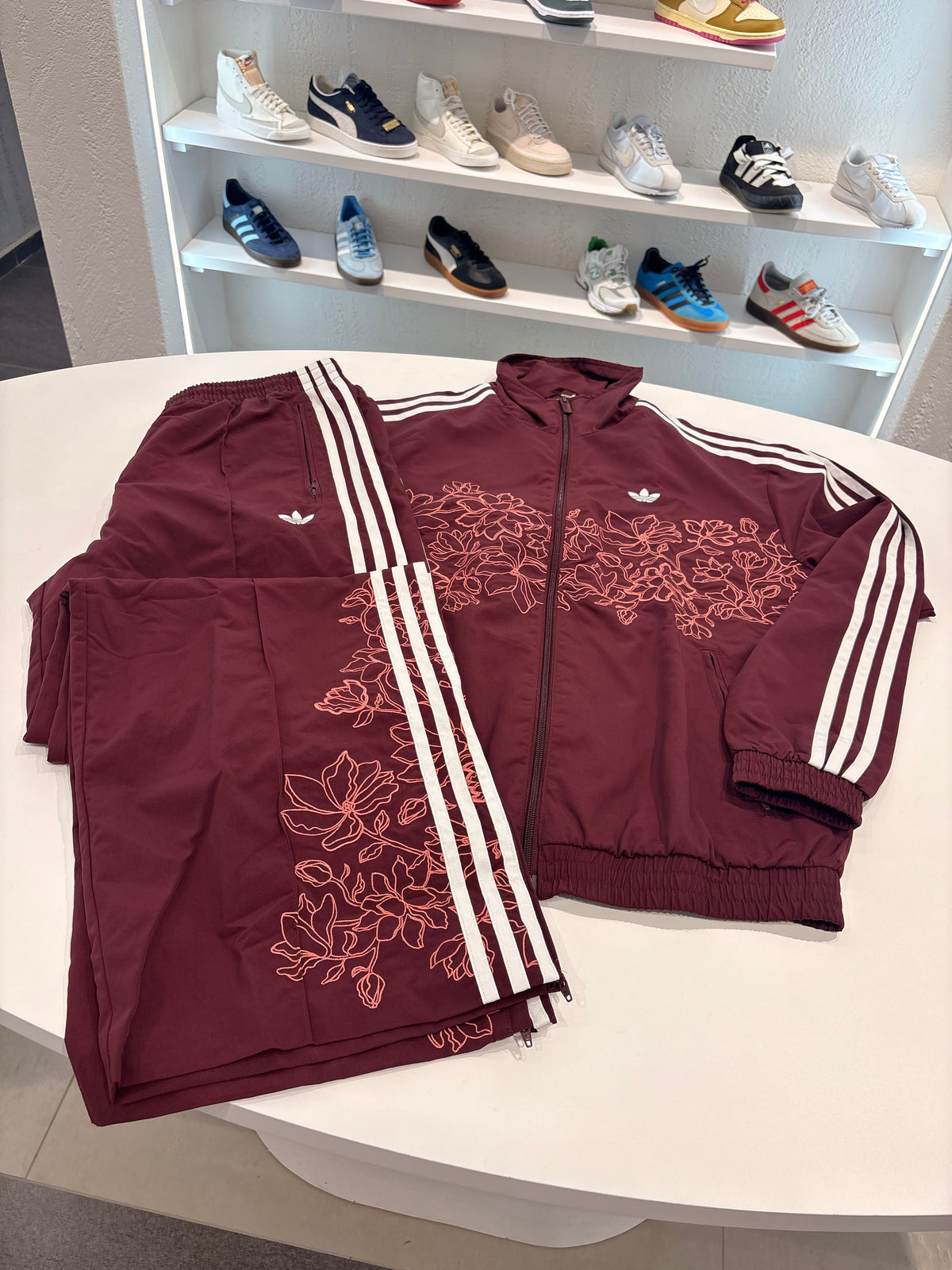 Tuta Adidas floreal 3Lines bordeaux zip