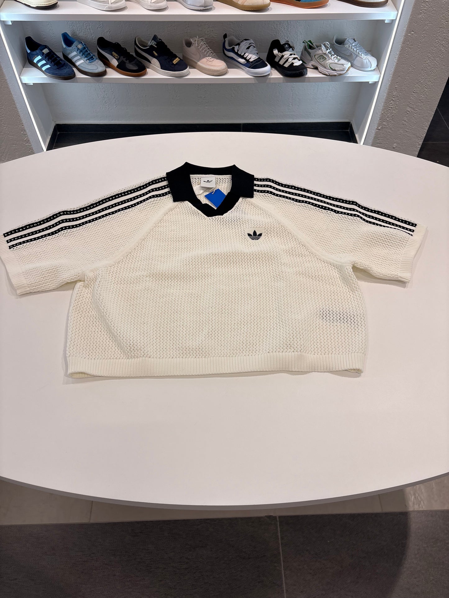 Polo traforata Adidas bianca