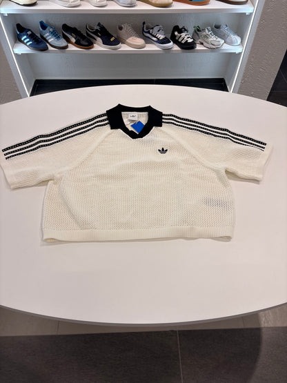 Polo traforata Adidas bianca
