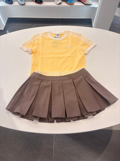 Coordinato Adidas gonna brown yellow 3lines
