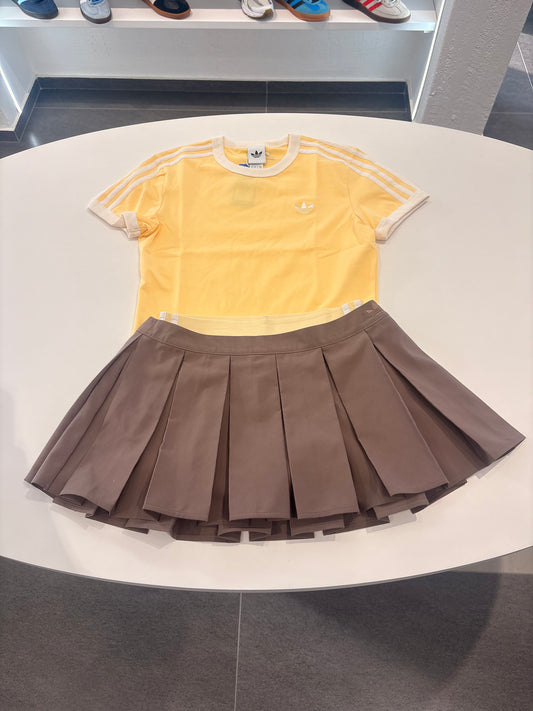 Coordinato Adidas gonna brown yellow 3lines
