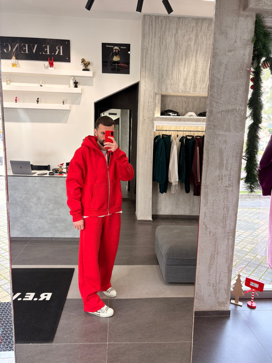 Tuta unisex con zip Rossa