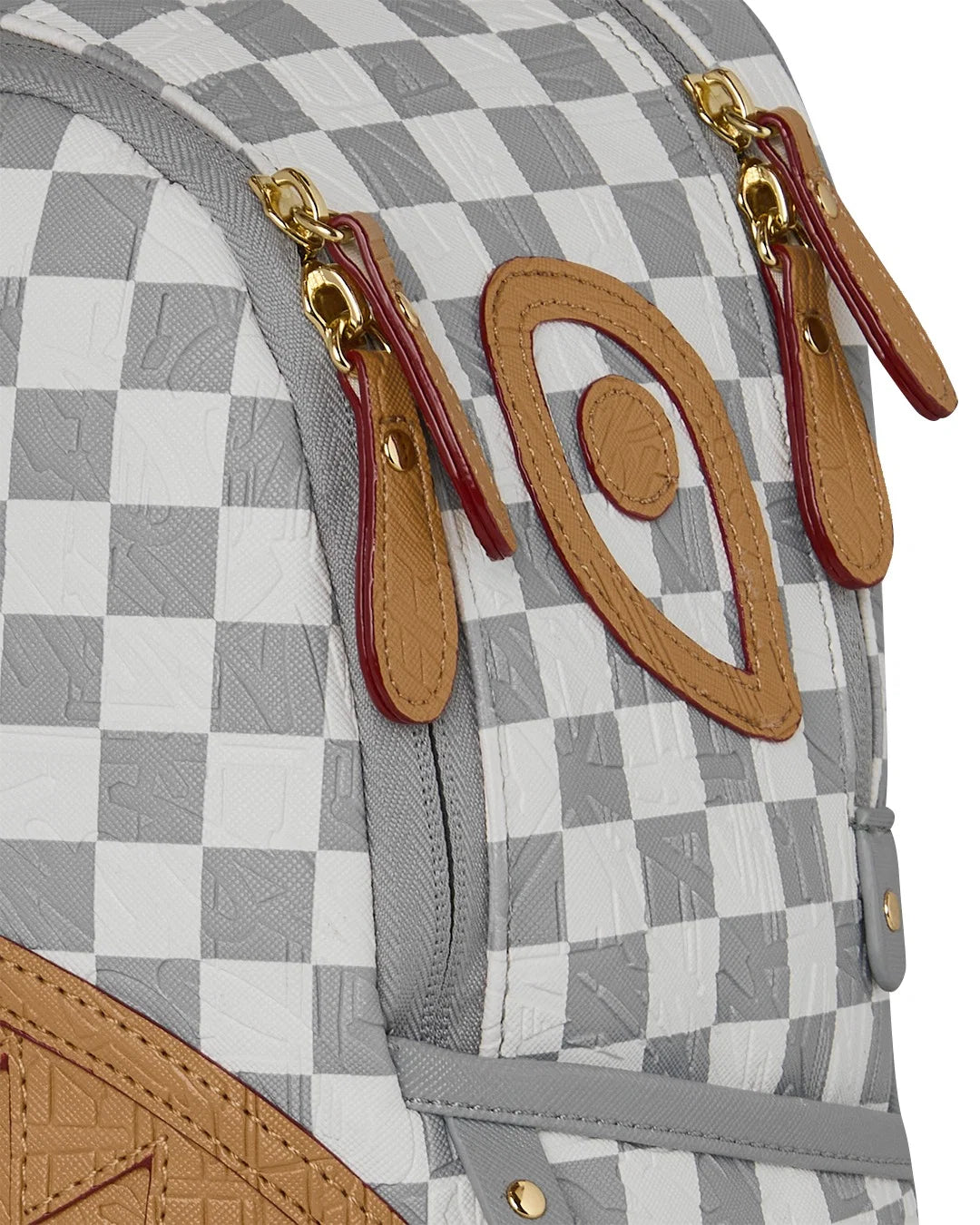 Zainetto embossed cream check SAVAGE