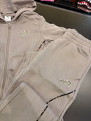 Tuta puma zip logo animalier beige