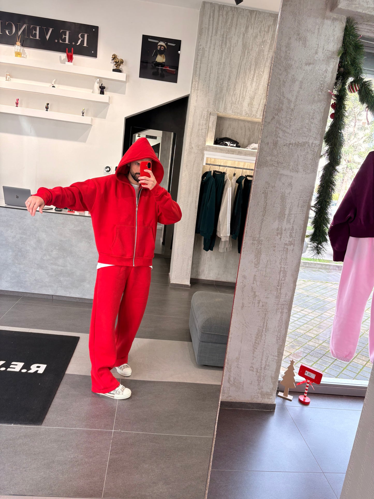 Tuta unisex con zip Rossa