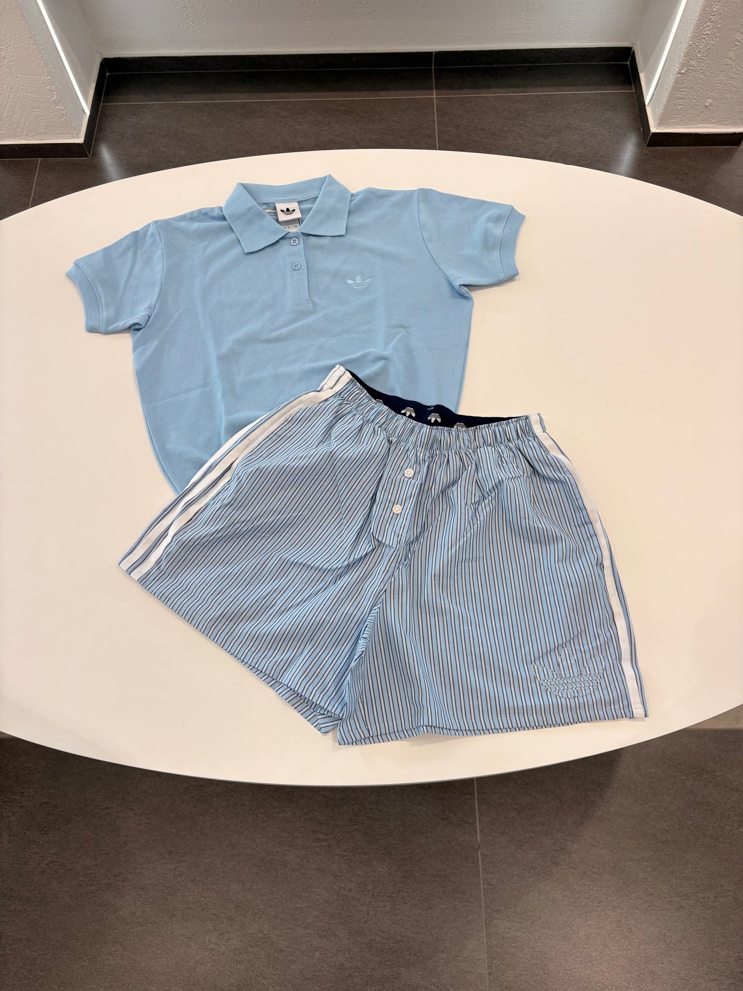 Coordinato Adidas Polo Lines azure