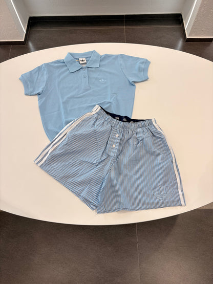 Coordinato Adidas Polo Lines azure