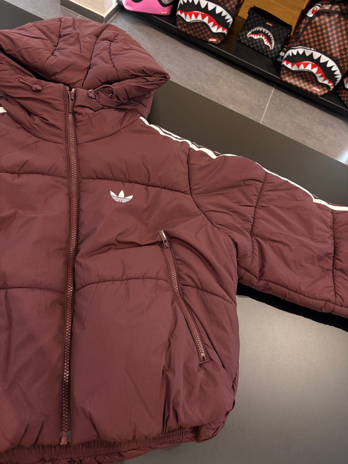 Bomber Puffer Adidas donna crop bordeaux