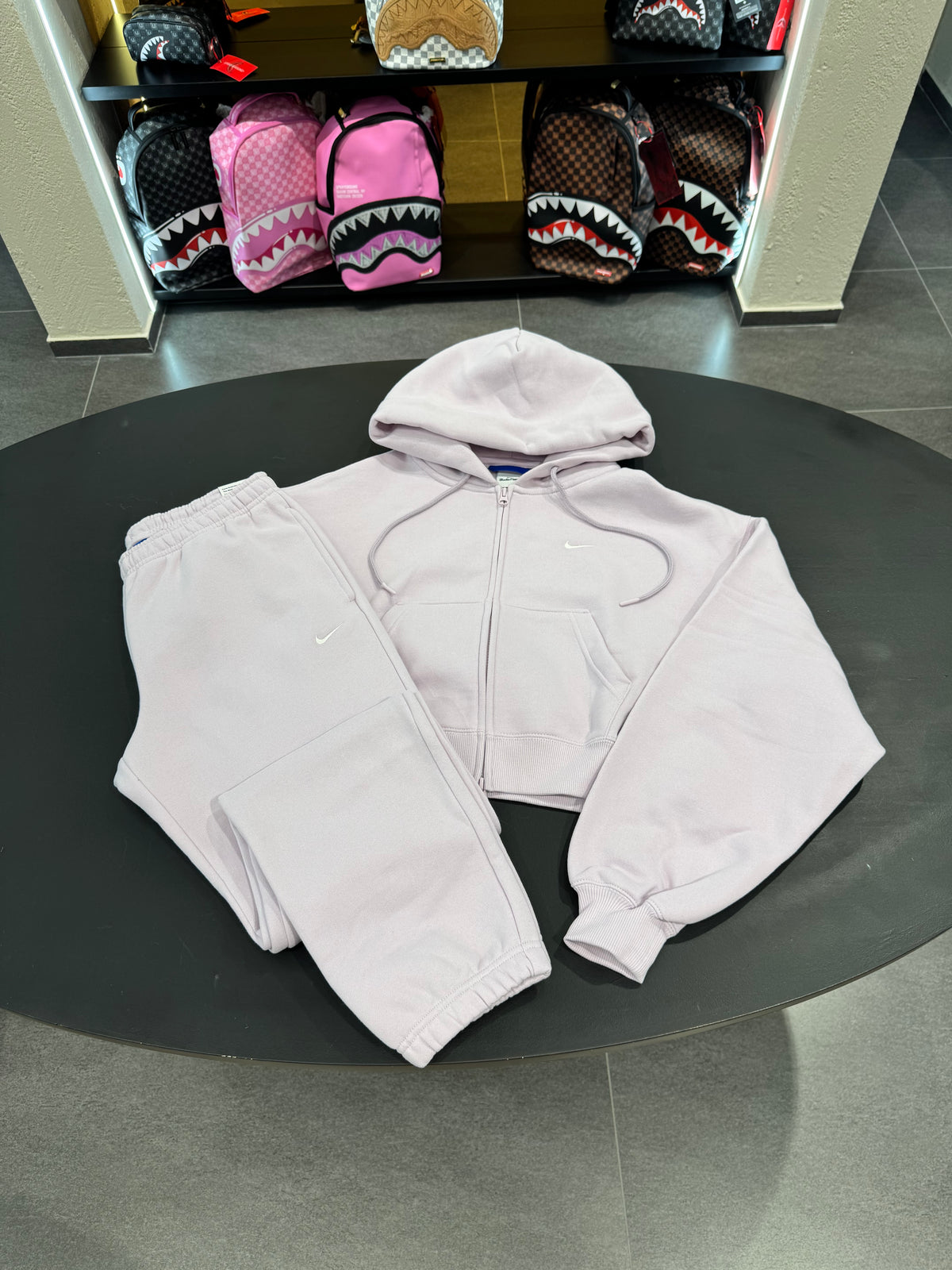 Tuta Nike X zip oversize lilla soft