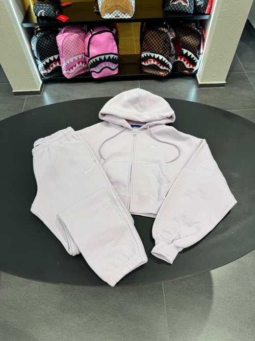 Tuta Nike X zip oversize lilla soft