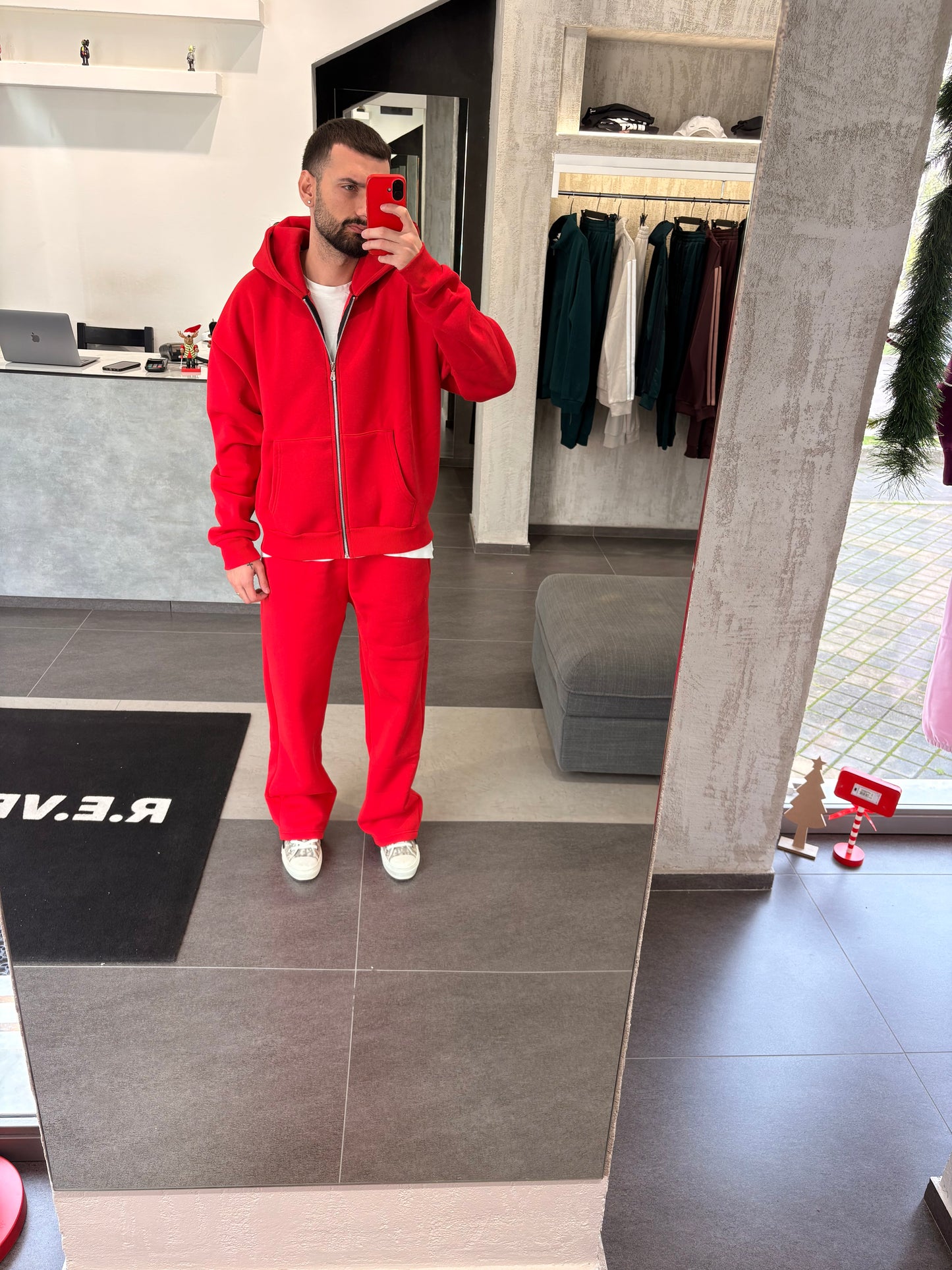 Tuta unisex con zip Rossa