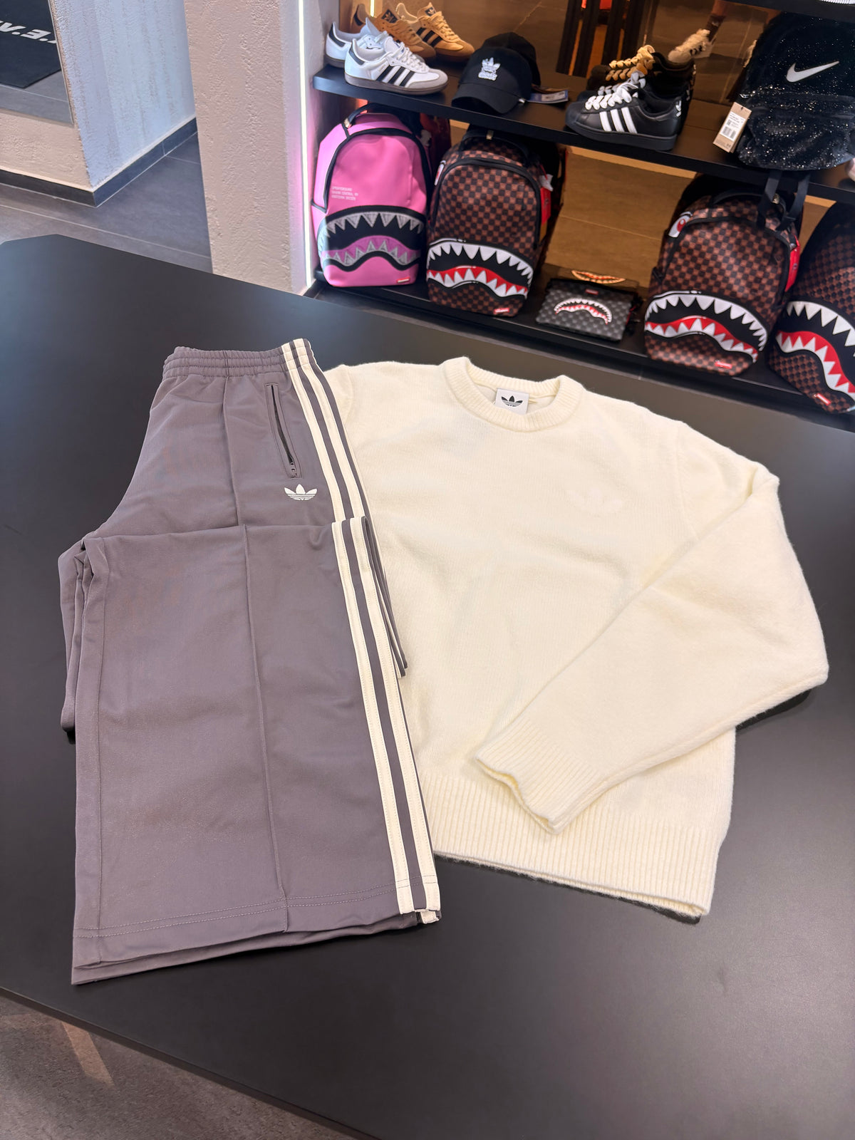 Coordinato girocollo white for pant grey