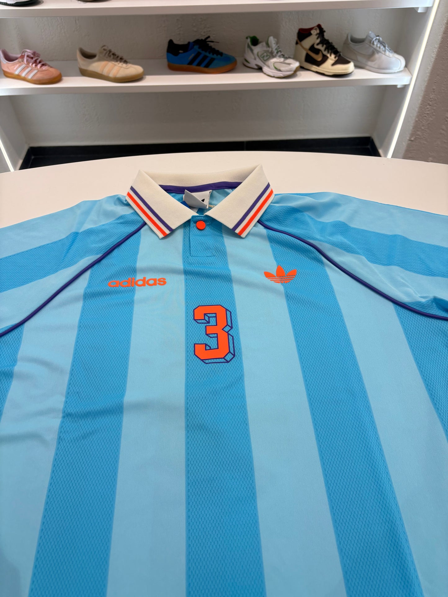 Polo Adidas unisex bright cyan oversize