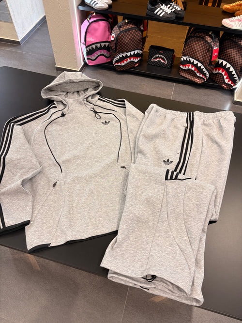 Tuta Adidas uomo grigia logo retroriflettente