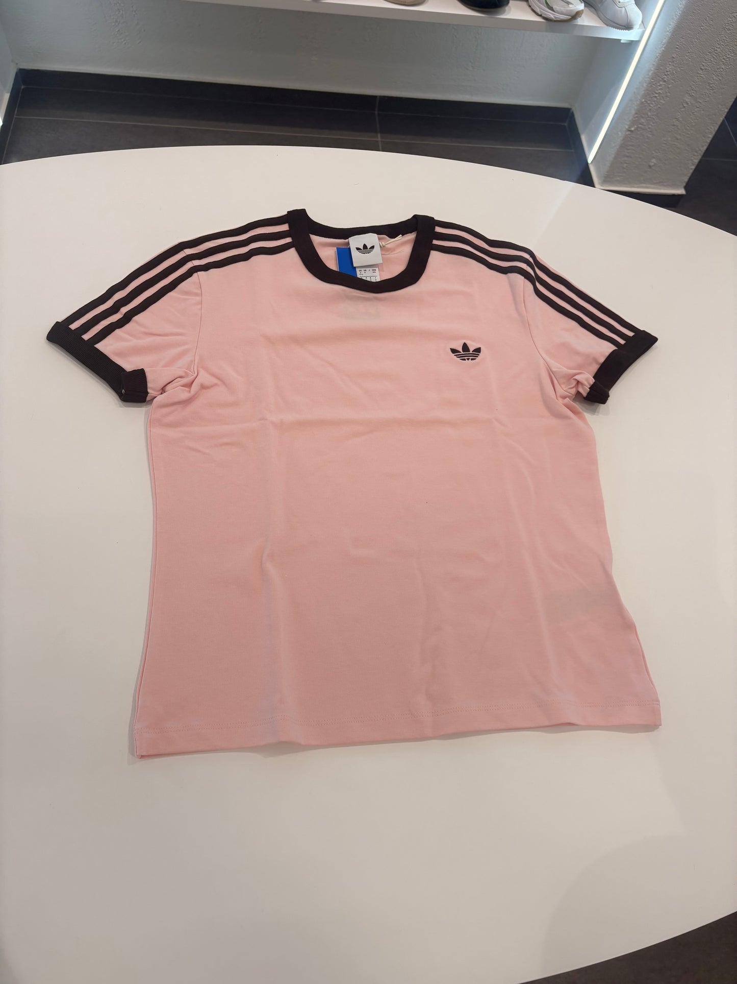 T-shirt 3 stripes Adidas pink coffe