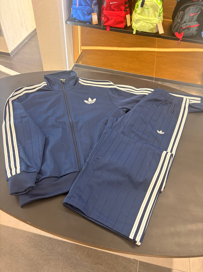 Tuta Adidas pinstripe firebird loose blue