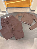 Coordinato Adidas hyperglam cropped long sleeve brown