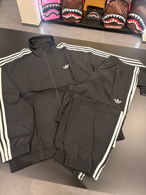 Tuta Adidas firebird woven black 3lines white