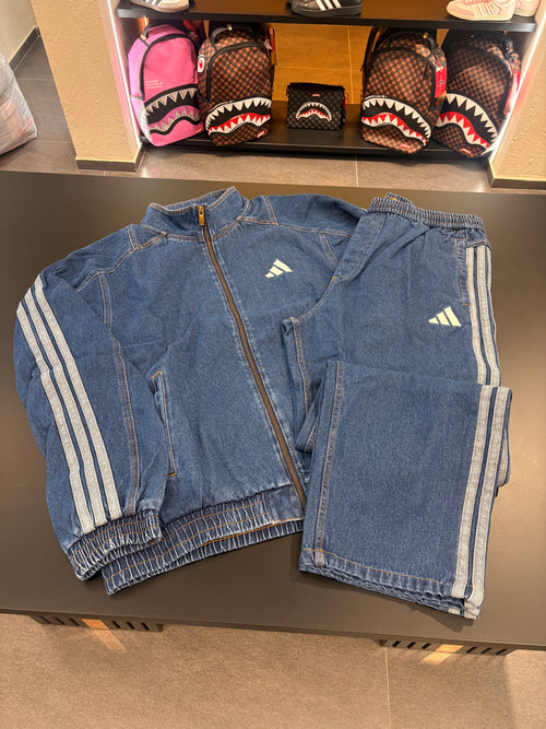 Tuta Adidas in denim blue uomo