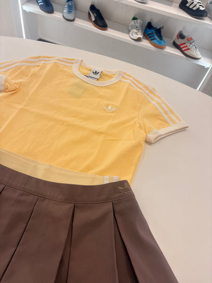 Coordinato Adidas gonna brown yellow 3lines