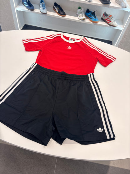 Coordinato Adidas shorts lungo black/ t-shirt 3lines Red