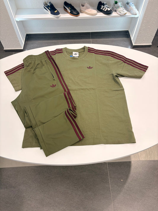 Coordinato Adidas olive/bordeaux