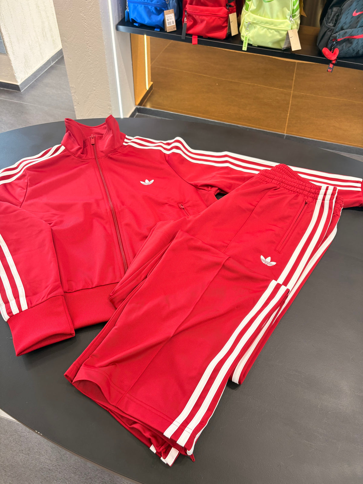 Tuta Adidas firebird Classic crop bordeaux