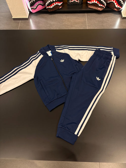 Tuta Adidas two color 3lines blu kids