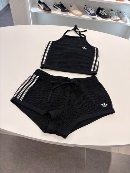 Coordinato traforato Adidas TOTAL black