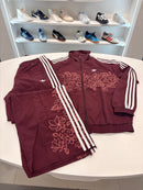 Tuta Adidas floreal 3Lines bordeaux zip