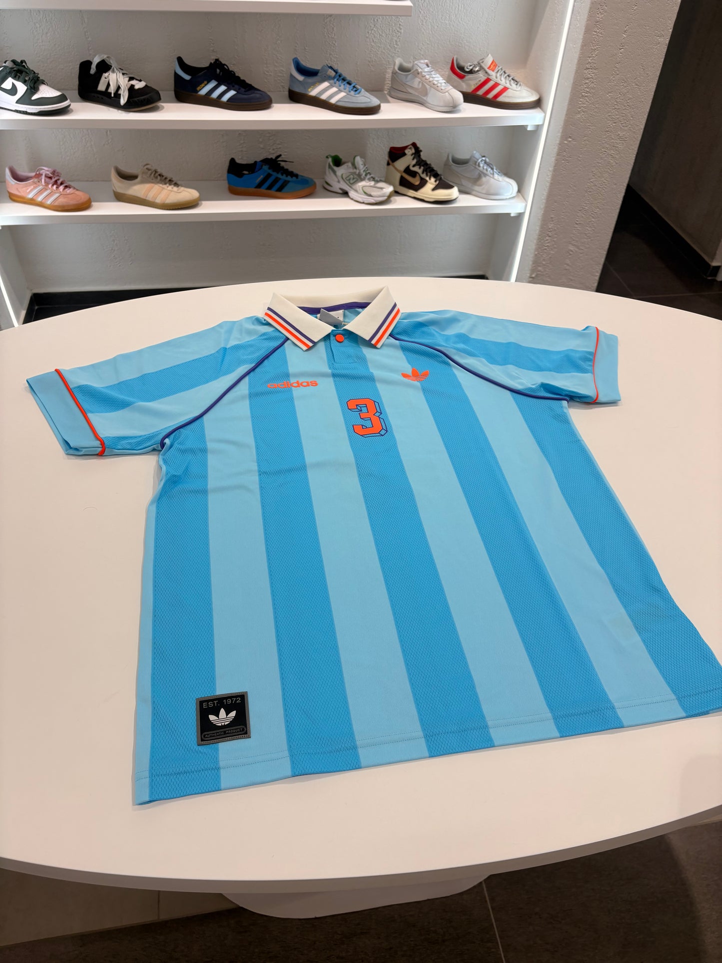 Polo Adidas unisex bright cyan oversize