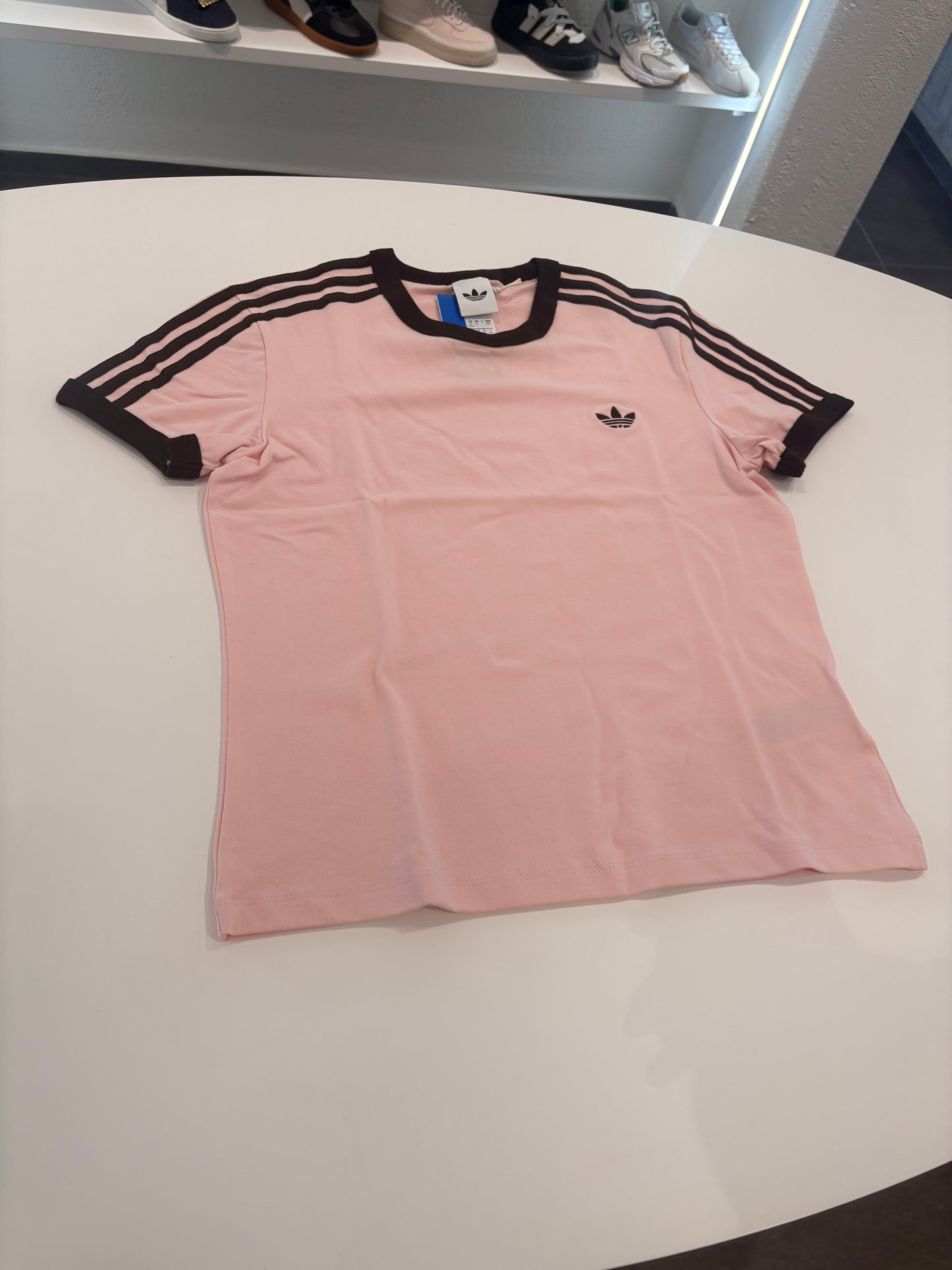 T-shirt 3 stripes Adidas pink coffe