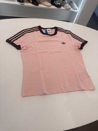 T-shirt 3 stripes Adidas pink coffe