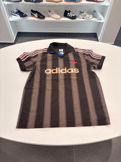 T-shirt Adidas coffee 3 stripes red white