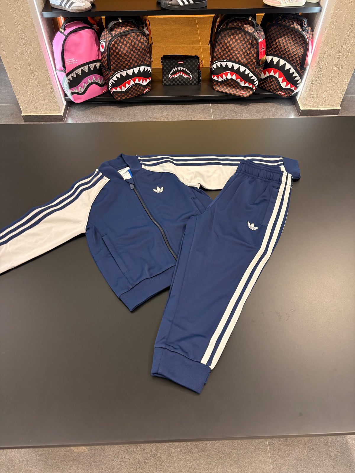 Tuta Adidas two color 3lines blu kids
